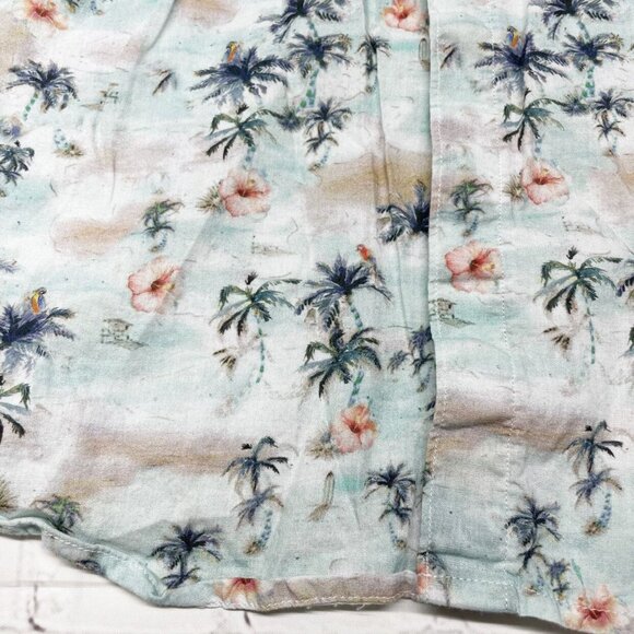 Bonpoint Tropical Print 100% Cotton Size 10 Button Up Palm Tree / Hibiscus Patte - Picture 4 of 7